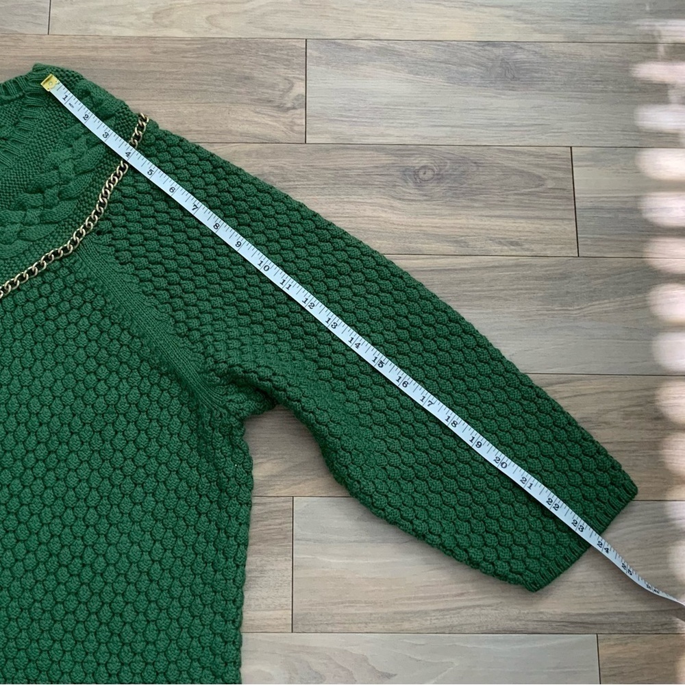 Liz Claiborne Cardigan Green Sweater Chain Accent - Picture 6 of 6